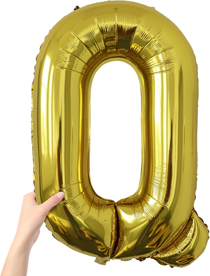 Letter Balloons Gold Party Balloon - 40 Inch Large Gold Letter Q Balloon, Letter Balloon Birthday Decorations, Balloon for Women Men Anniversary Party Decorations Supplies
