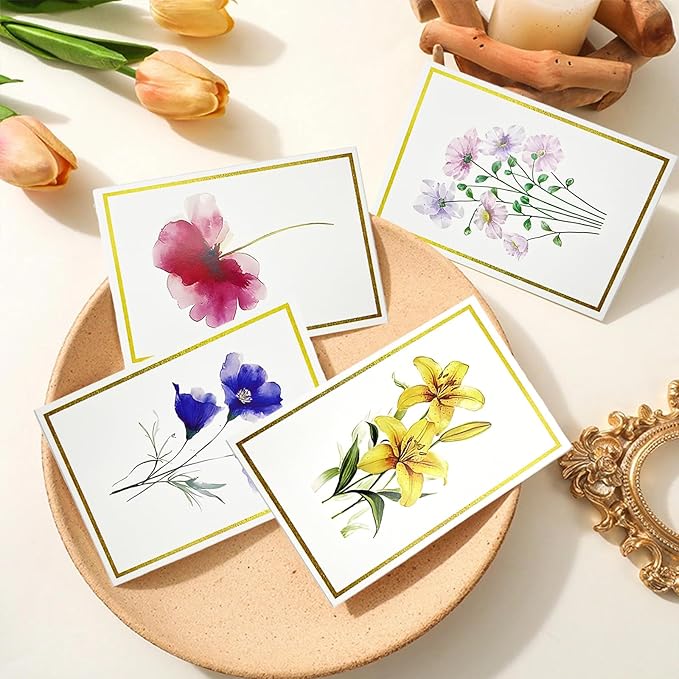 Birthday Cards Pack of 12,Birthday Cards Bulk for Women Men Kids Assorted Birthday Greeting Cards for Kids Assortment, 12 Card with Envelopes (Colorful Flowers)