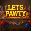 Honoson 9 Pcs Lets Pawty Light Dog Cat Pet Birthday Party Decorations 6.42 Inch Light up Sign LED Neon Table Decoration for Pet Puppy Cat Party Supplies Decorations