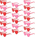 20 Pack Heart Sunglasses for Women Candy Transparent Rimless Bulk Heart Shaped Glasses for Bachelorette Party Favors