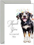 Thank You Cards for Son - Party Dog - Thankyou Cards for Son from Dad Mum, Heartfelt Appreciation Card 5x7 Inch Thank You So Much Greeting Cards