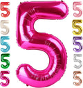Balloon Numbers 40 Inch 5 Ballon for 5th Birthday Decorations, 15 25 35 50 Big Hot Pink Number Balloons for Wedding Photo Shoot Party Decor