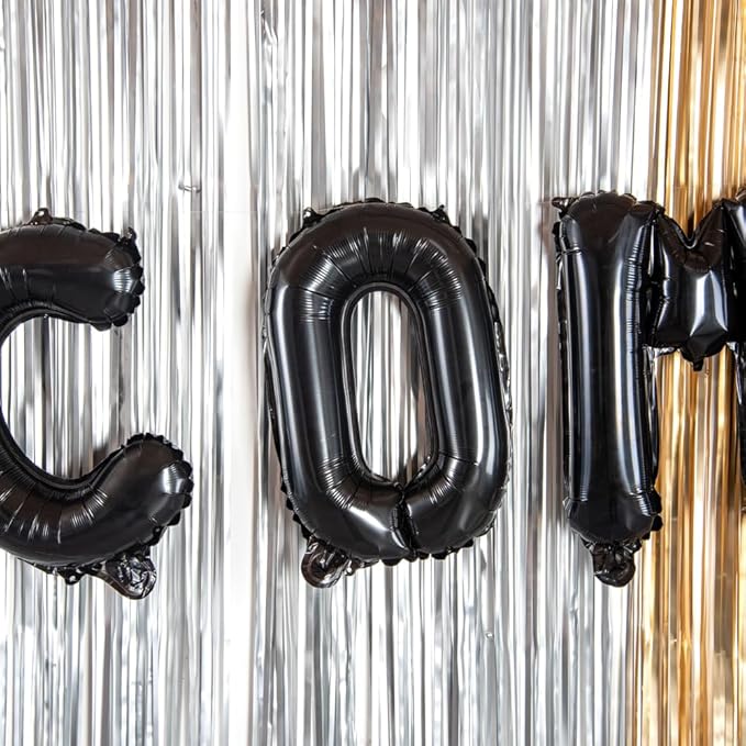 Restaurantware-Balloonify 16 Inch Letter Balloon, 1 Alphabet Party Balloon - Letter O, Self-Sealing, Black Foil Mylar Finish, Hanging Loop, Decoration For Birthday, Wedding, Or Graduation