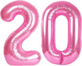 40 Inch Pink Number 20 Digital Balloon,Jumbo Mylar Foil Helium Balloon for 20 Balloons for Birthday Party,Wedding Anniversary Party Decorations