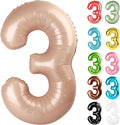 Light Brown Number 3 Balloon 40 Inch, 3 Balloon Number, 3rd Birthday Decorations, Light Brown Party Supplies for Boys Girls