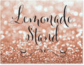 Andaz Press Wedding Party Signs, Glitzy Rose Gold Glitter, 8.5x11-inch, Lemonade Stand Reception Dessert Table Sign, 1-Pack, Bokeh Colored Party Supplies