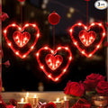 LOLStar 3 Pack Valentines Day Window Lights Decor with Timer, Battery Operated Red Heart-Shaped Window Decorations Silhouette Sucker LED Lamp Slow Fade Mode Hanging Lights for 2026 Holiday Indoor Home