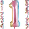 Rainbow Gradient Number 1 Balloon, 40 Inch Big Large Foil Number Balloons, Jumbo Giant Mylar Number 1 Balloons for 1 first Birthday Party Decorations Supplies Anniversary Celebration