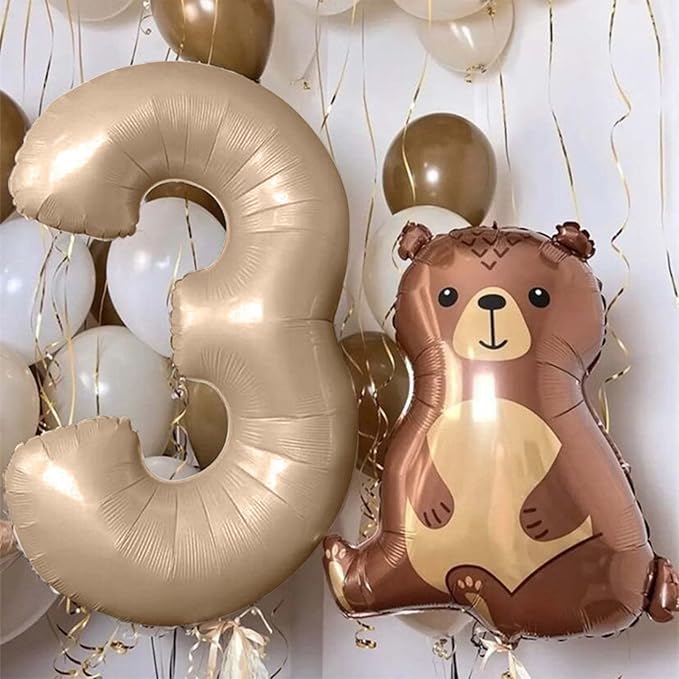30th Birthday Balloons Beige for Women, 40 Inch Giant Nude Brown Foil 30 Balloon Numbers Self Inflating, Apricot Tan Digit 3 & 0 Helium Balloons for Men 30th Anniversary Party Decorations Supplies