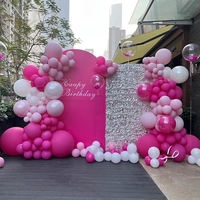 320 Pcs White Light Pink Hot Pink 12 Inch Latex Bulk Balloons for Birthdays Weddings Party Decorations