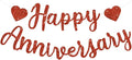 BEISHIDA Glitter Red Happy Anniversary Banner, Pre-Strung Happy Anniversary Banner,NO DIY - Happy Anniversary Garland, Happy Anniversary Sign for Anniversary Wedding Valentine's Day Party Decorations
