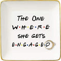 Engagement Gifts for Women - Bride to Be & Newly Engaged - Bridal Shower & Bachelorette Party Gifts - Ceramic Jewelry Holder Ring Dish Trinket Tray - Friends TV