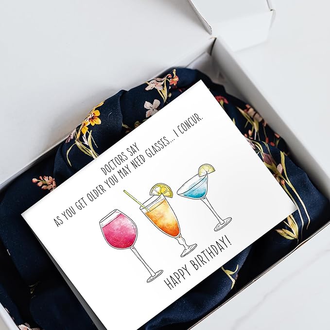 SuperShunhu Funny Wine Birthday Card for Him Her, Humorous Birthday Card for Wine Lover, Happy Birthday Card for Friend, Sarcastic Getting Older Card