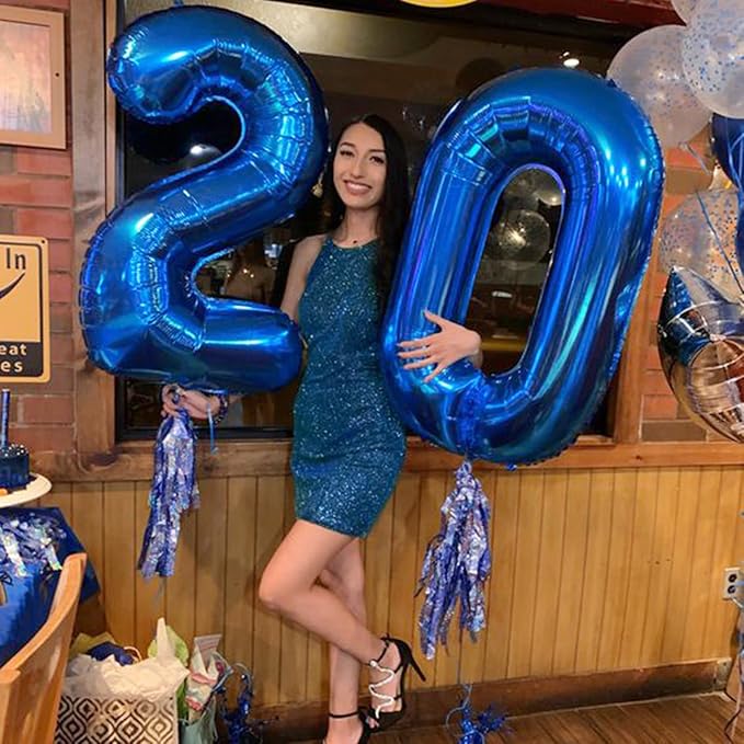 40 Inch Giant Number 0 Balloon Navy Blue Foil Balloons for 10th 20th 30th 40th 50th 60th Birthday Decorations, Baby Shower Party Supplies 100 Anniversary Events Decorations