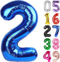 Metallic Blue Number 2 Balloon 40 Inch, 2nd Birthday Decoration for Toddlers Girls Boys, Sparkling 2 Number Balloon Party Decor