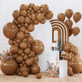 PartyWoo Brown Balloons 155pcs Different Sizes of 18 12 10 5 Inch Boho Neutral Fall Coffee Tan Balloons Arch Kit Garland for Birthday Boy Baby Shower Jungle Safari Fall Party Decorations Brown-F09