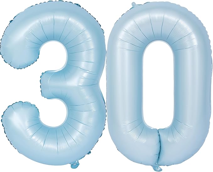 40 In Matte Blue Number Balloons Helium Foil Mylar Balloon Birthday Party banquet Decoration Digital 30