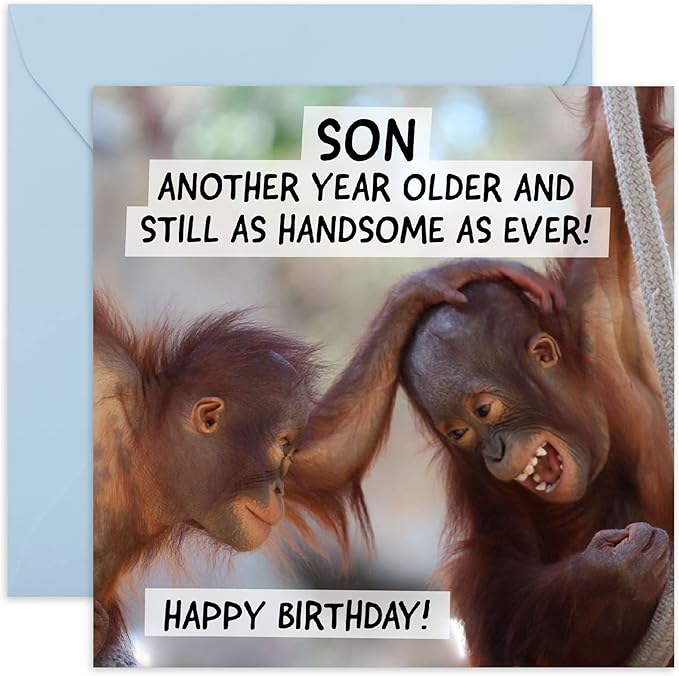 CENTRAL 23 Son Birthday Cards from Mom and Dad - Funny Birthday Card For Son Adult- Jokes Prank For Men - Hilarious Gifts For Him - Comes With Fun Stickers