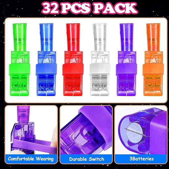 32PCS Candyland LED Finger Lights Candyland Party Favors for Kids Boys Girls Birthday Goodie Bags Stuffers Candyland Party Classroom Prizes Pinata Goodie Bag Stuffers Gifts