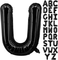 Lovoir 40 Inch Large Black Letter U Balloons Big Size Jumbo Mylar Foil Helium Balloon for Birthday Party Celebration Decorations Alphabet Black U