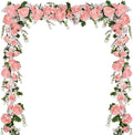 Lvydec 2 Pack Artificial Peony Flower Garland - 6ft Silk Peony Pink Flower Garland for Wedding Party Table Decoration (2, Pink)