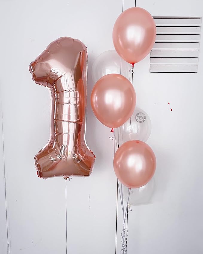 Rose Gold 9 Balloon, Number Balloons 40 Inch, 9th Giant Birthday Decorations for Boys Girls, 19th 29th Party Decorations Supplies, Number 9 Balloon