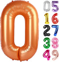Orange Number 0 Balloon 40 Inch, 0 Balloon Number for 10th 20th 30th 40th 50th 60th Birthday Decorations, Orange Party Supplies