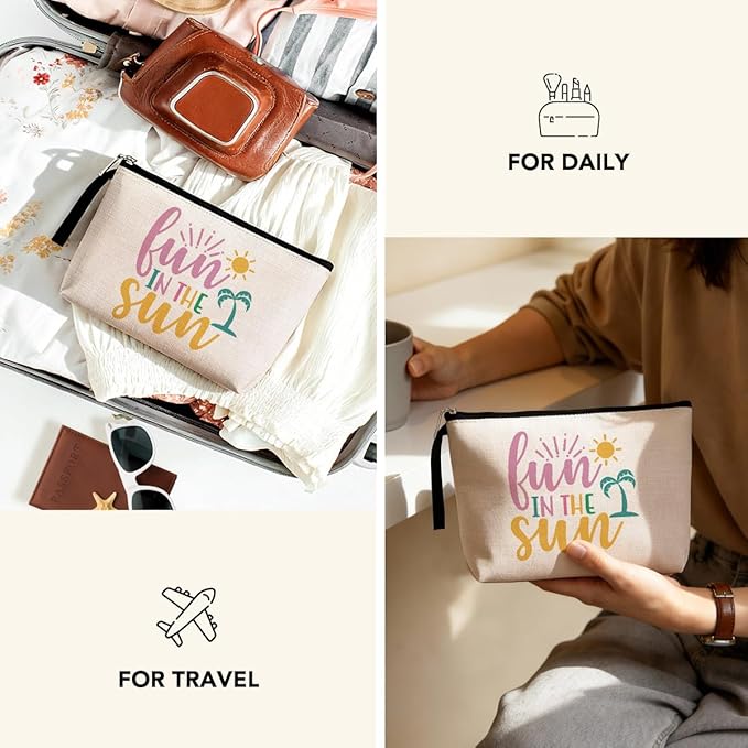 Beach Essentials Gifts Sunscreen Bag Beach Accessories Cruise Gifts for Women Girls Makeup Bag Summer Bags Ocean Cosmetic Bag Ocean Themed Gifts Summer Lovers Gift