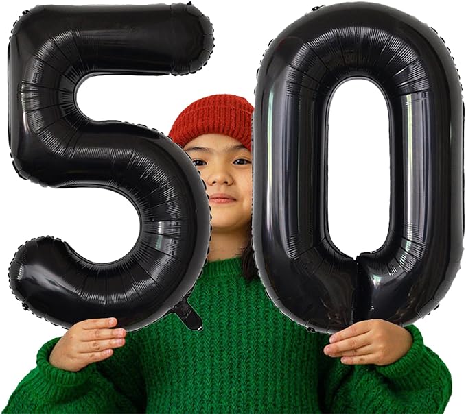 Number Balloons Black Party Balloon - Giant Number 10 Balloon, 40 Inch Large Balloon for Birthday Decorations, Black Party Supplies for Men Women