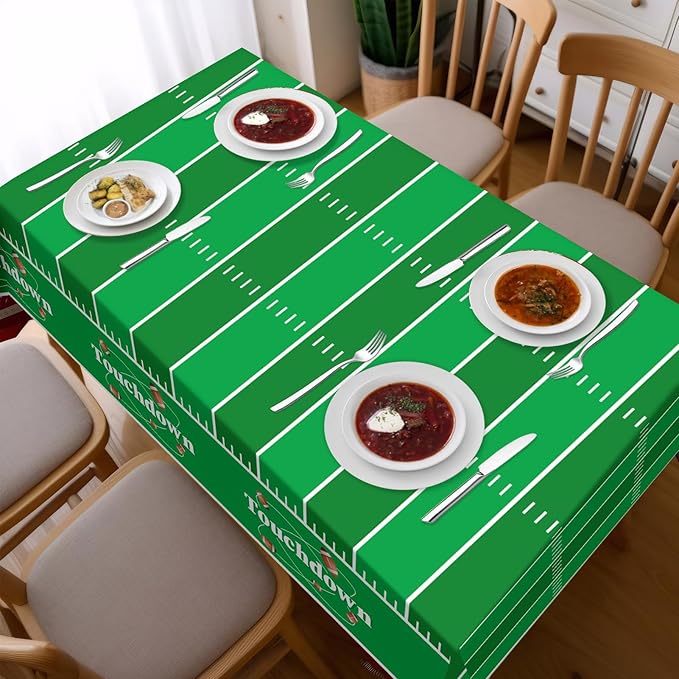 Childom Football Party Decorations,3 Pack Football Tablecloth Disposable Plastic Tablecloth 54" X 108" Plastic Table Cloth for Rectangle Tables,Birthday Party Decor,Parties Supplies for Home,Dinner