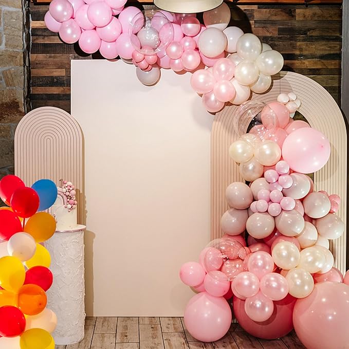 Balloon Arch Stand Kit, 8.2ft & 5ft Free Bending Half Arch Balloon Stand, Balloon Stand for Floor Suitable for Birthday, Wedding, Graduation Party, Anniversary, Gold