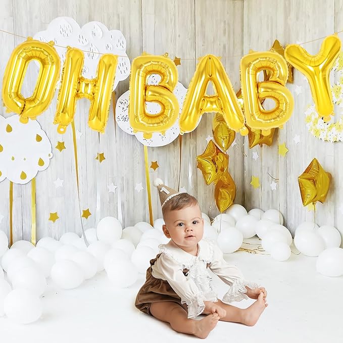 52 Pcs Gold Letter Balloons,16 Inch Foil Alphabet Letter Balloons,Letter A-Z Balloons Banner Custom Phrase Balloons for Birthday Party Wedding Anniversary Decoration (Gold 2 Set)