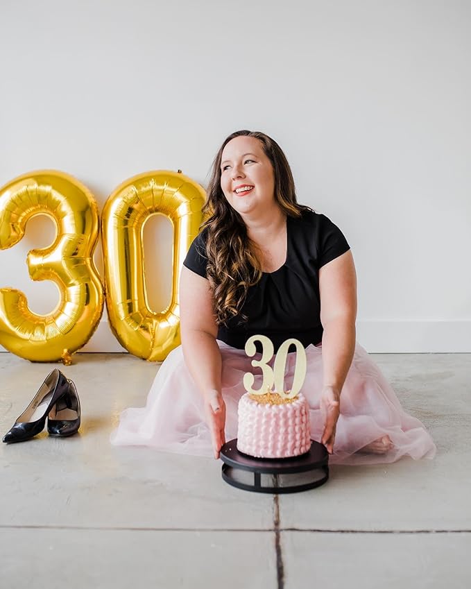 30 Balloon Number, Gold Number 30th Birthday Balloons 40 Inch, 30 Years Old Gold Birthday Decorations for Men Women, 30th Anniversary Decorations
