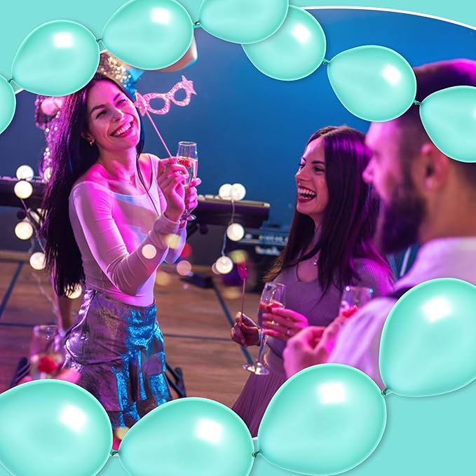 Link Balloons 6 Inch - 100 Pcs Quick Link Balloon Latex Linking Balloons Connected Linkable Balloon Birthday Wedding Party Decorations(T Blue)