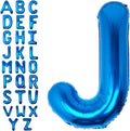 40Inch Blue Letter J Balloon Foil Helium Letter Balloons A-Z Giant Large Mylar Big Party Balloon for Birthday Party Decorations