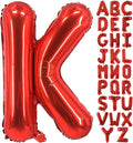 Lovoir 40 Inch Large Red Letter K Balloons Big Size Jumbo Mylar Foil Helium Balloon for Birthday Party Celebration Decorations Alphabet Red K