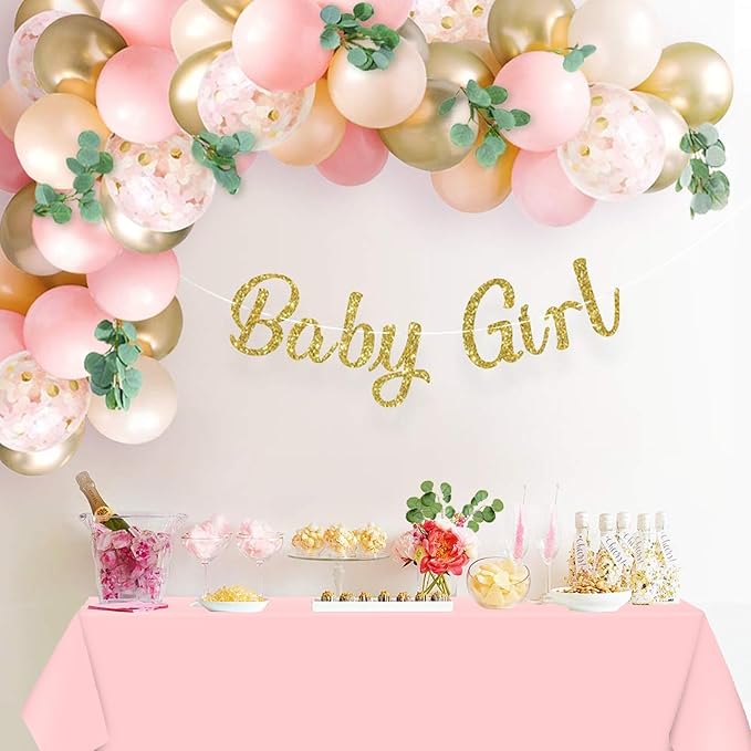 WNINK 6 Pack Plastic Light Pink Tablecloths for Parties Disposable Table Covers 54" x 108" Baby Pale Pink Pastel for Baby Shower Party, Parties Bridal Shower, Engagement Wedding,Holiday Birthday