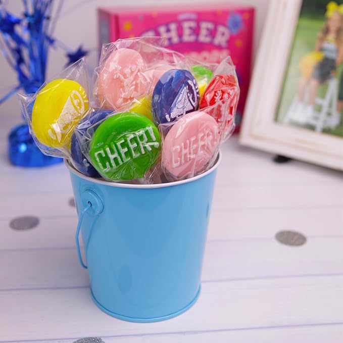 Cheer Tattoo Lollipops, Team Party Favor Candy Gifts, Individually Wrapped Suckers, Pack of 24