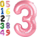 Pearl Pink Number Balloons, 40 Inch 3 Balloon for Birthday Party Decoration, Number 3 Ballon for 3, 13, 23, 30 Celebration, Men and Women Birthday, Wedding, Anniversary Decor