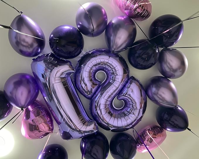 Numbers Balloon 40 Inch, 3 Year Old Birthday Decorations Girl, Purple Number 3 Ballon for 3, 13, 23, 35 Celebration, Men and Women Birthday, Wedding, Anniversary Decor