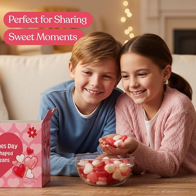 30 Pack Valentines Day Jelly Beans – Bulk Heart Shapead Candy – Strawberry, Tutti Frutti, Raspberry Delicious Flavors – Valentine Love Candie's Great Use, For Kids, Party Favor, Classrooms Partys, Goodie Bags