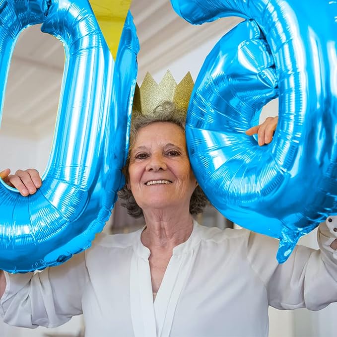 17th Birthday Blue Foil Number 17 Balloons with Confetti, Giant 40 Inch Helium Balloons for Boys, Girls, Men - 17th & 71st Anniversary Party Decorations