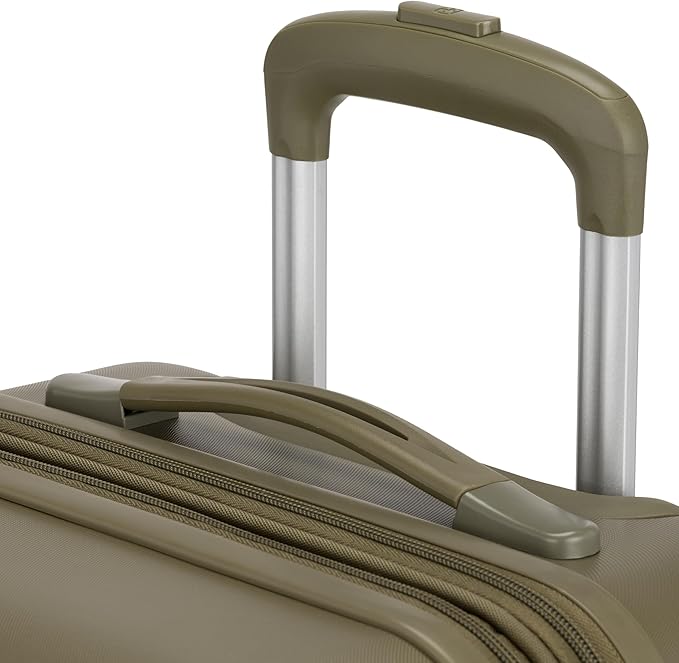 SwissGear 7366 Signature Hardside Expandable Luggage with Spinner Wheels, TSA Lock, Cup-Holder, Olive Branch, Carry-On 19-Inch