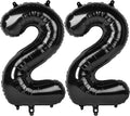 40 Inch Black Number 22 Digital Balloon,Jumbo Mylar Foil Helium Balloon for 22 Balloons for Birthday Party,Wedding Anniversary Party Decorations