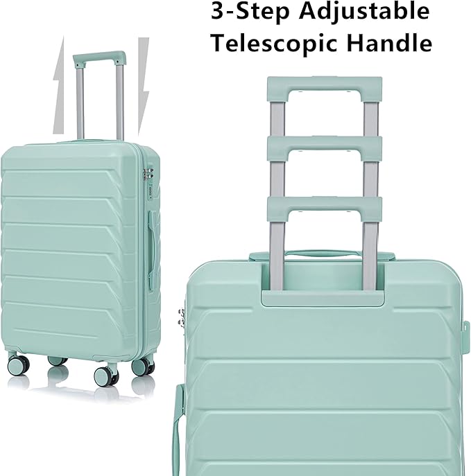 3 Pcs ABS Hardside Luggage Sets TSA Lock Spinner Wheel Suit Cases