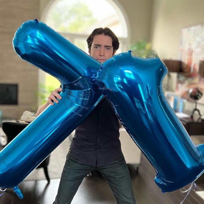 Navy Blue Number 17 Balloon 40 inch, 17 Number Balloons, 17th Navy Blue Birthday Decorations, 17 Year Old Girls Boys Blue Party Supplies