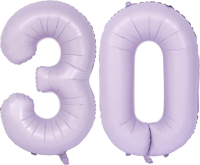 40 In Matte Purple Number Balloons Helium Foil Mylar Balloon Birthday Party banquet Decoration Digital 30