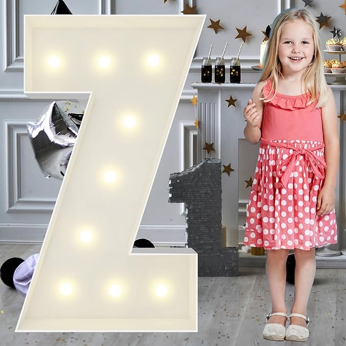 3FT Marquee Light Up Letters Z, Big Marquee Letter for Baby Shower Birthday Engagement Wedding Marry Me Party Decor