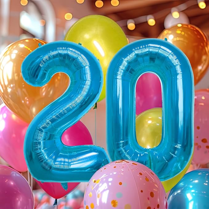 40 Inch Large Blue Number Celebration and Decoration Balloon for Birthday Parties, Graduations, Anniversaries, Weddings, Photo Shoots, Special Events - Helium Foil Mylar (Blue Number 30)