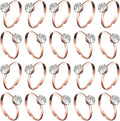 Whaline 36 Packs Diamond Engagement Rings Bridal Shower Rings for Wedding Table Decorations, Party Supply, Favor Accents, Cupcake Toppers